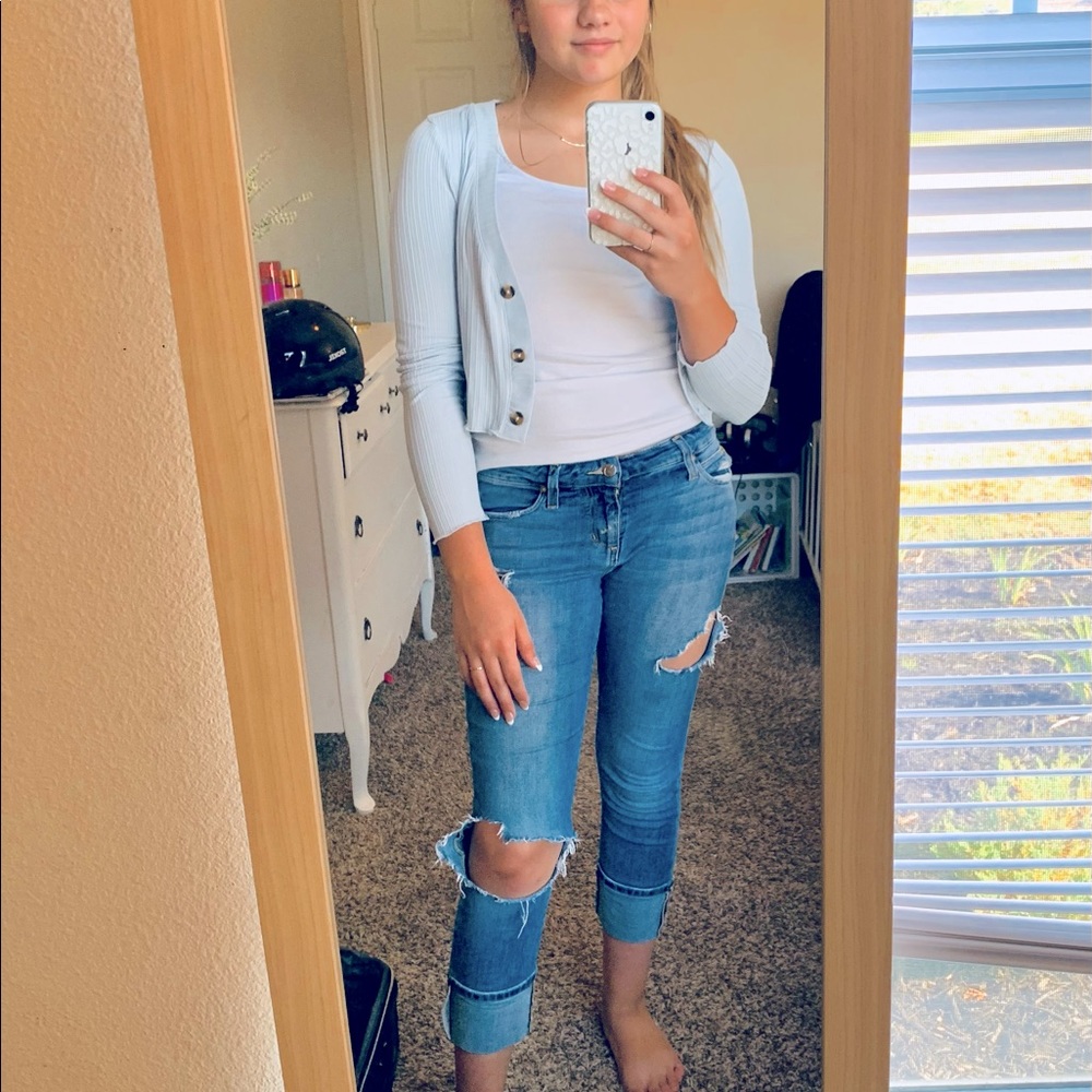 Kohl’s wallflower preppy cropped cardigan